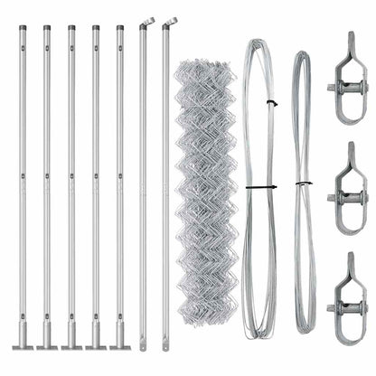 Fence Post Silver 10 x 1 m (40 x 40 mm mesh) Steel