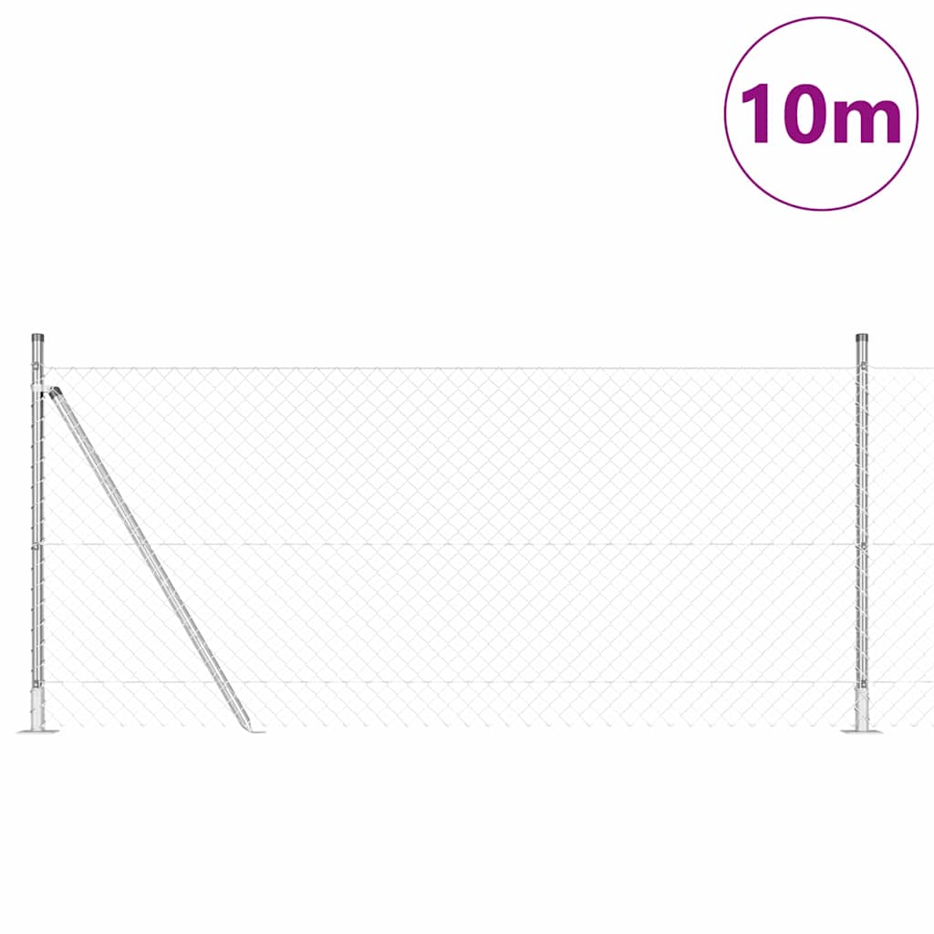 Fence Post Silver 10 x 1 m (40 x 40 mm mesh) Steel