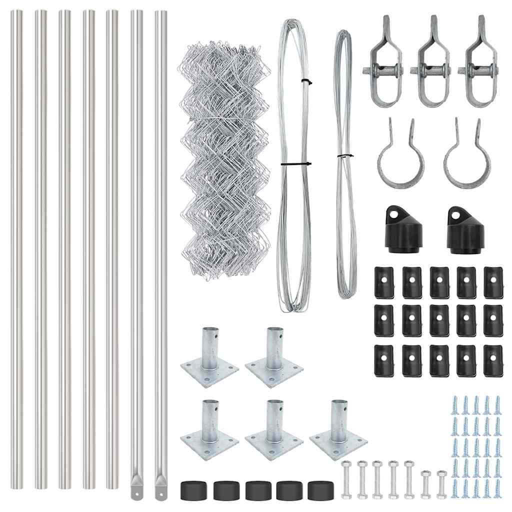 Fence Post Silver 10 x 0.4 m (60 x 60 mm mesh) Steel