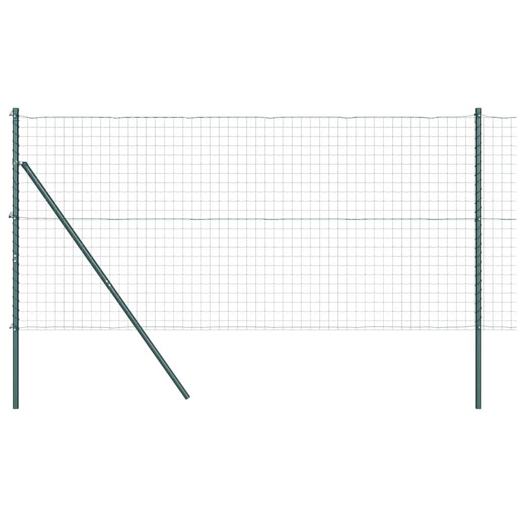 Fence with Post Green 1 x 10 m Steel and PVC