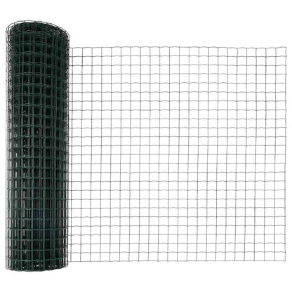 Fence with Post Green 1 x 10 m Steel and PVC