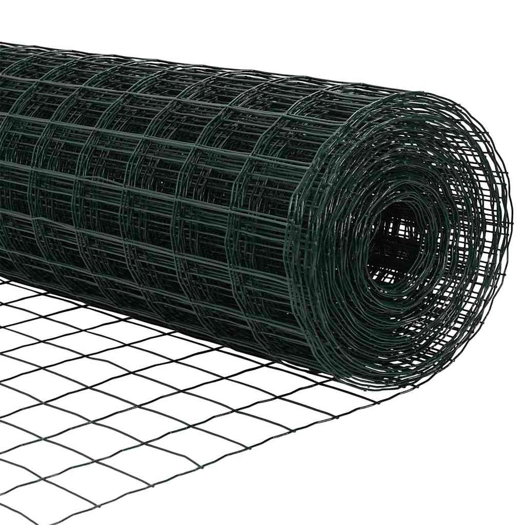 Fence with Post Green 0.6 x 10 m Steel and PVC