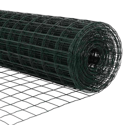 Fence with Post Green 0.6 x 10 m Steel and PVC