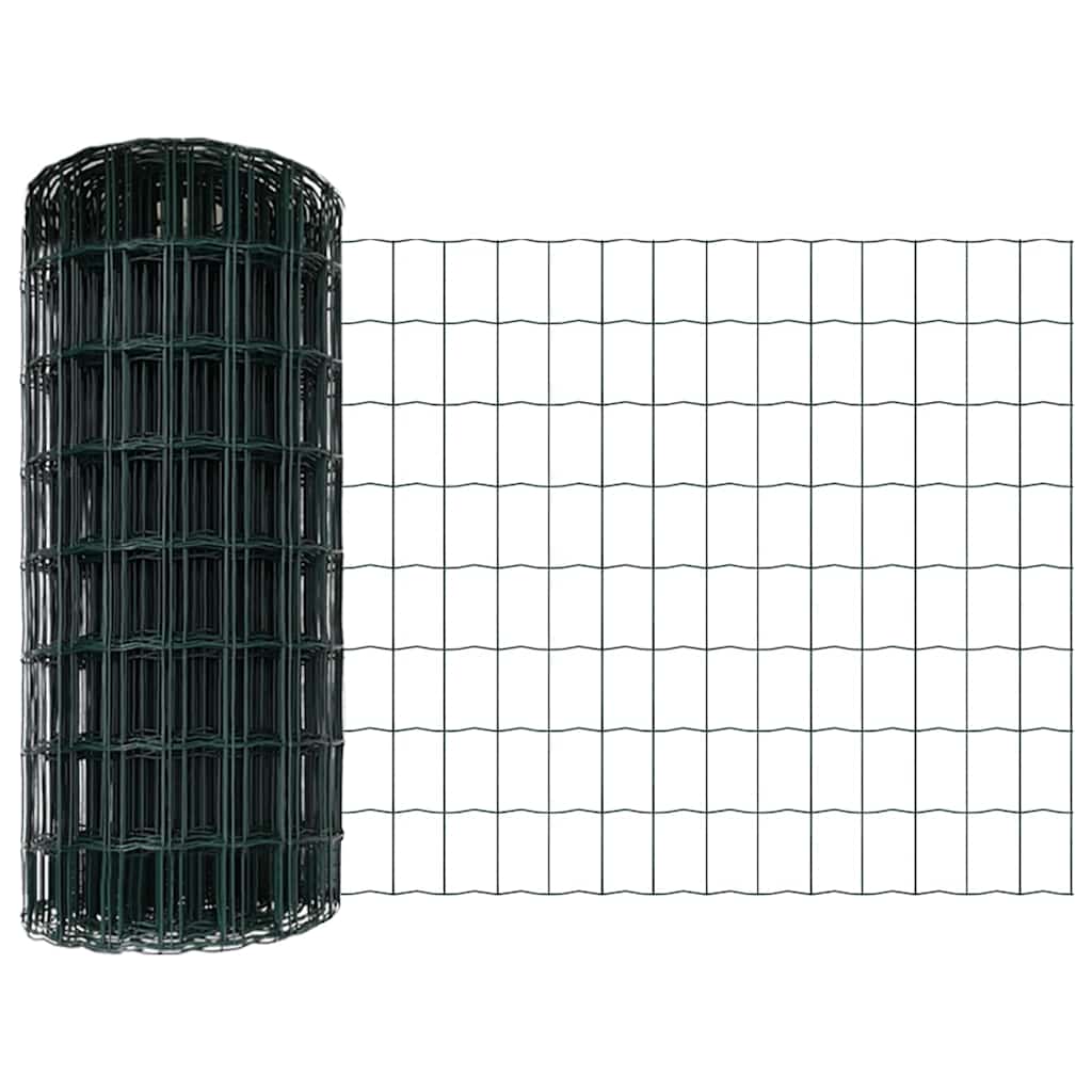 Fence with Post Green 0.6 x 10 m Steel and PVC