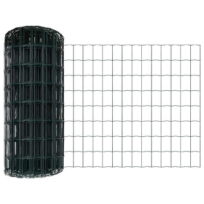Fence with Post Green 0.6 x 10 m Steel and PVC