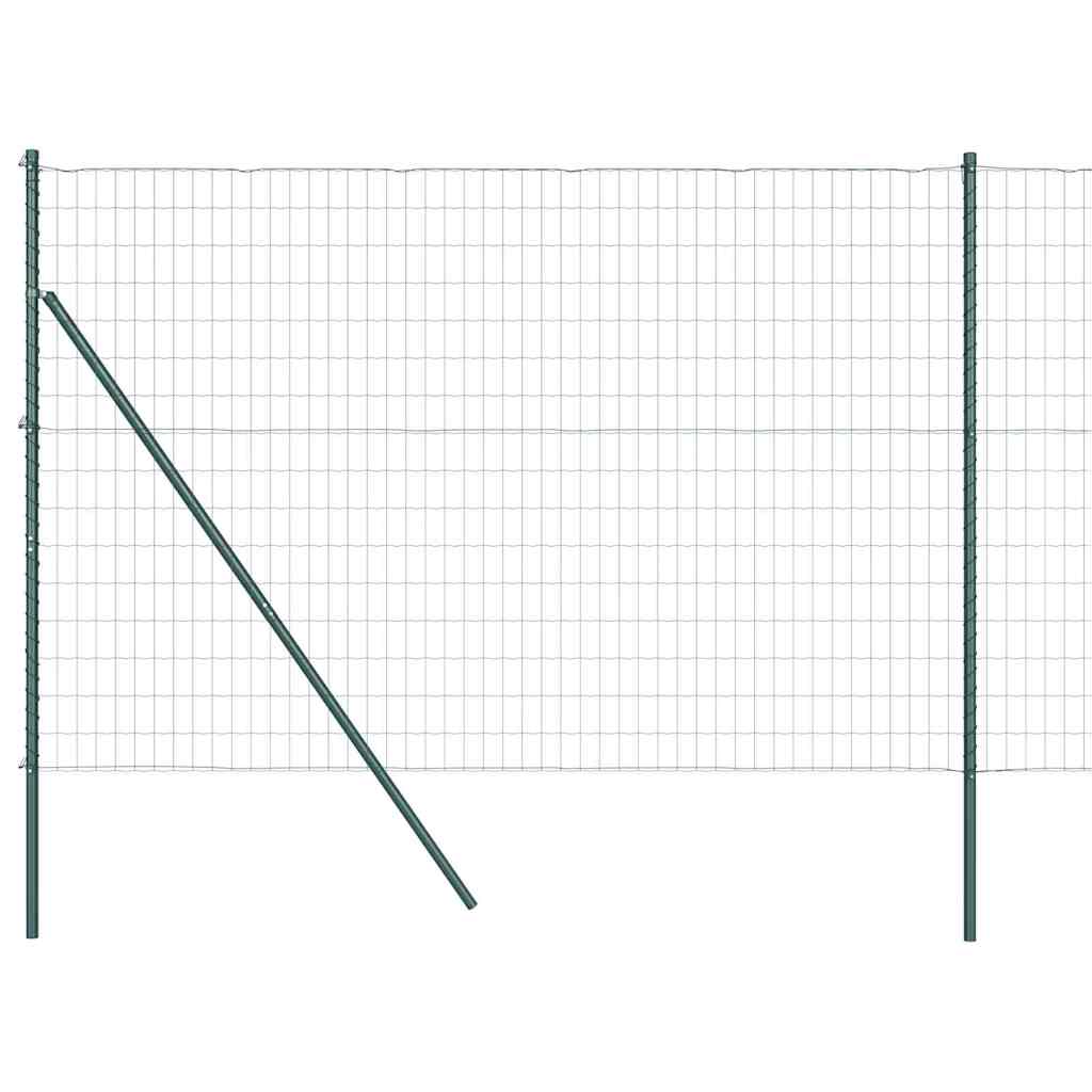 Fence with Post Green 1.6 x 10 m Steel and PVC