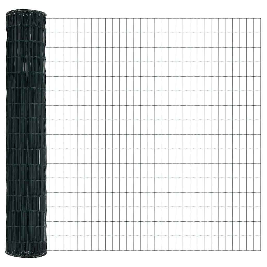 Fence with Post Green 1.6 x 10 m Steel and PVC