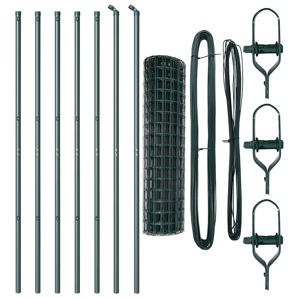 Fence with Post Green 1.2 x 10 m Steel and PVC