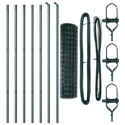 Fence with Post Green 1.2 x 10 m Steel and PVC