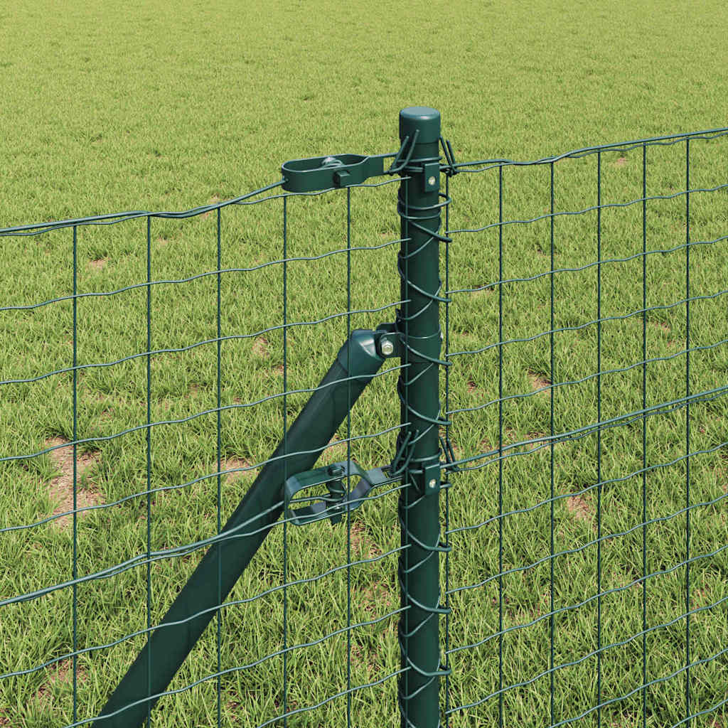 Fence with Post Green 0.8 x 25 m Steel and PVC