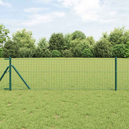 Fence with Post Green 0.8 x 25 m Steel and PVC