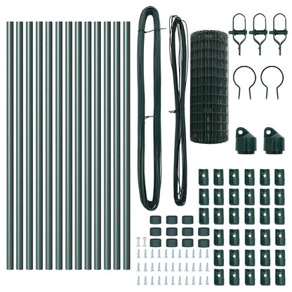Fence with Post Green 0.8 x 25 m Steel and PVC