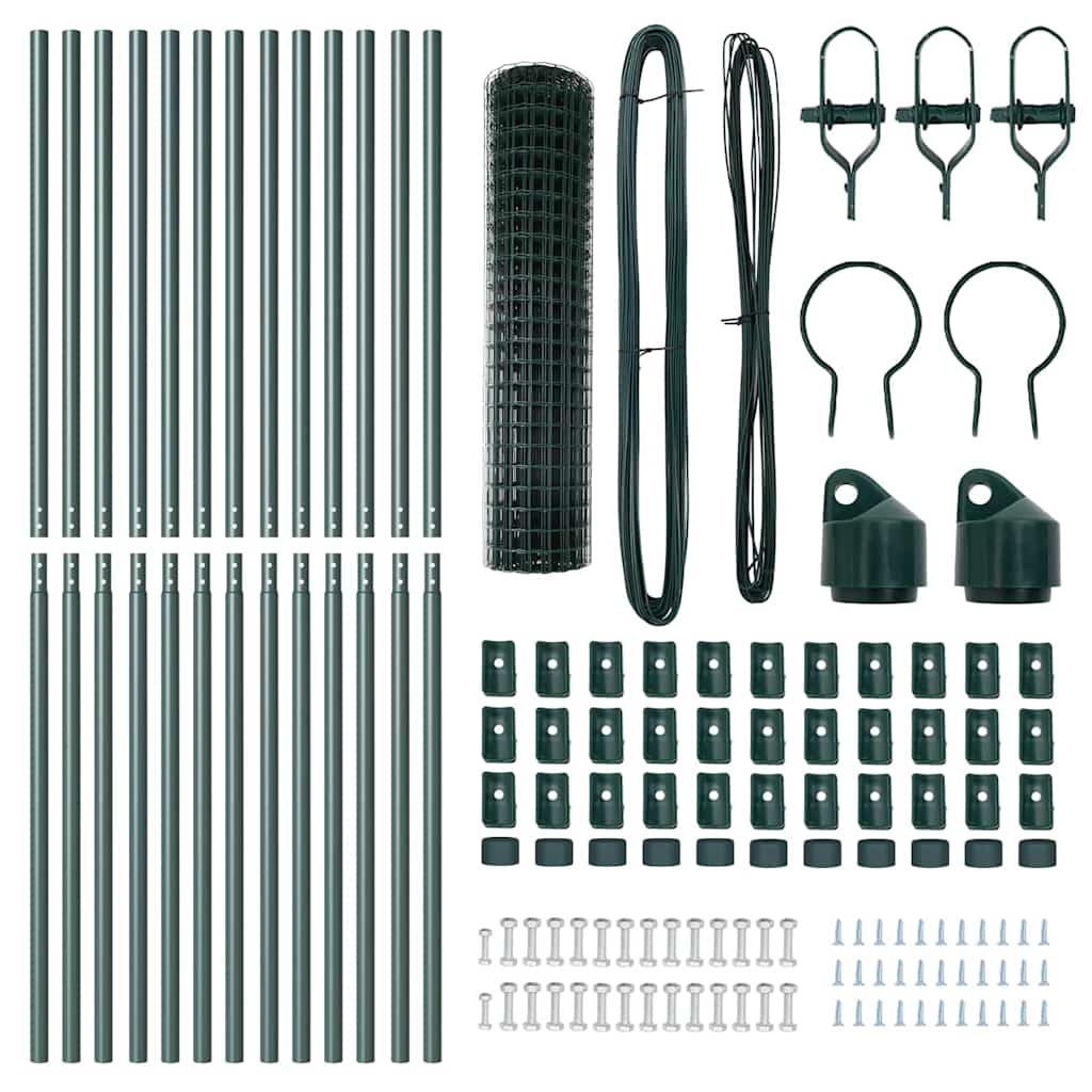 Ground Fix Welded Wire Fence 25 x 1 m (W x H) PVC-Coated Steel