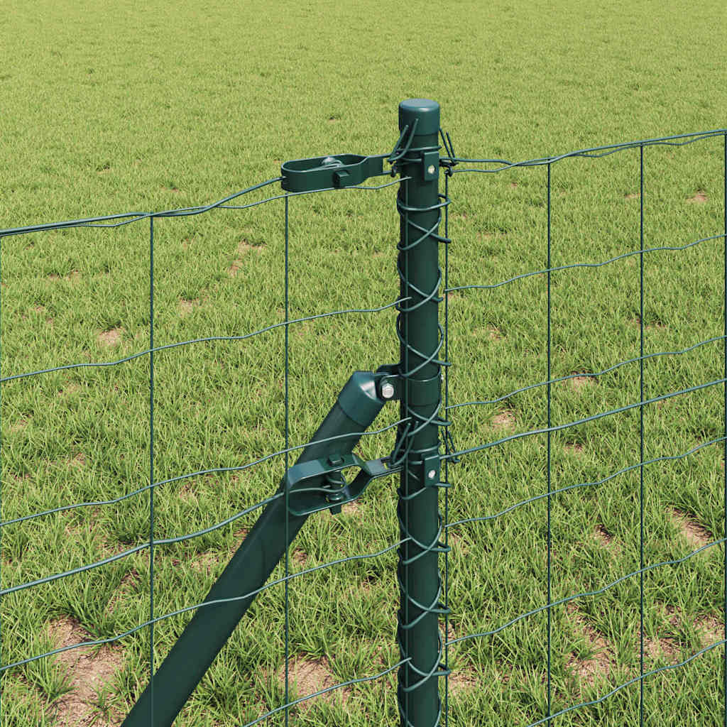 Fence with Post Green 0.8 x 25 m Steel