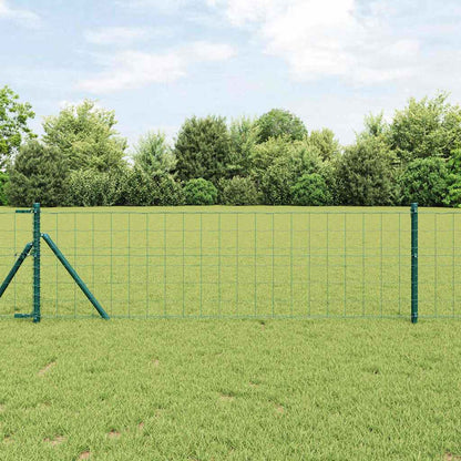 Fence with Post Green 0.8 x 25 m Steel