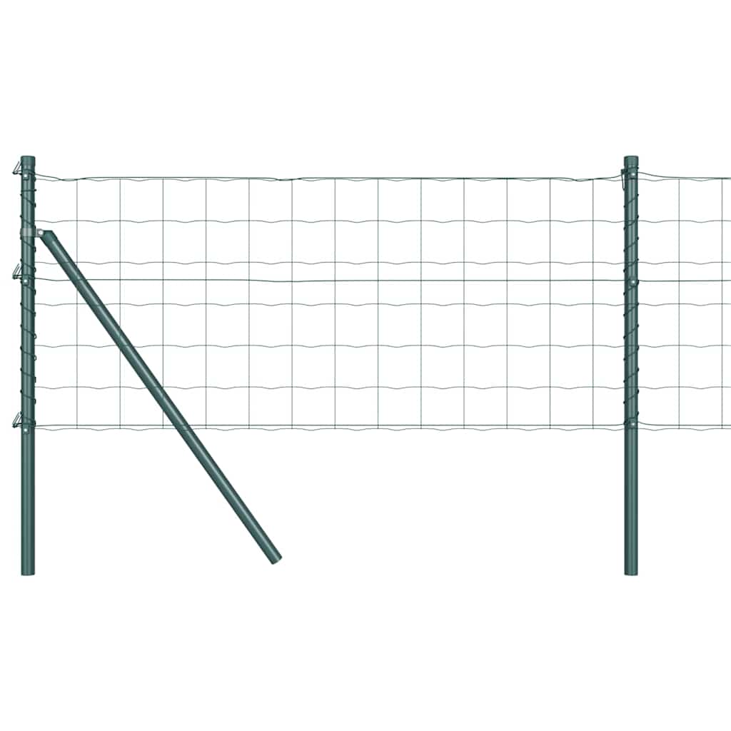 Fence with Post Green 0.8 x 25 m Steel
