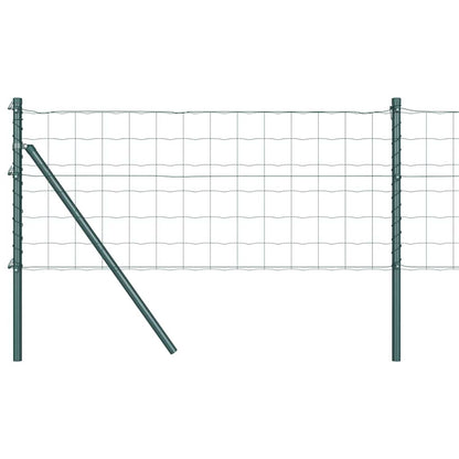 Fence with Post Green 0.8 x 25 m Steel