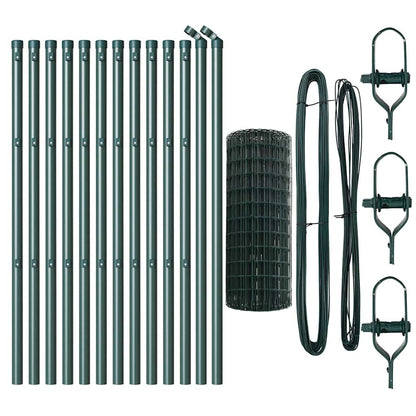 Fence with Post Green 0.8 x 25 m Steel