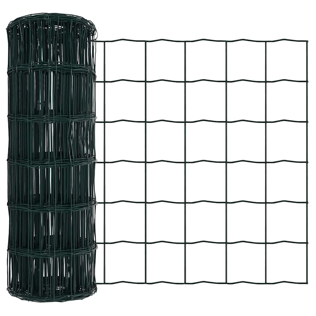 Fence with Post Green 0.8 x 25 m Steel