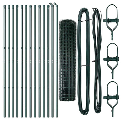Ground Fix Welded Wire Fence 25 x 1 m (W x H) PVC-Coated Steel