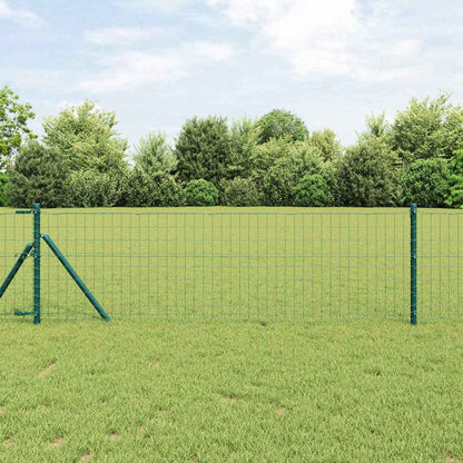 Fence with Post Green 0.4 x 50 m Steel and PVC
