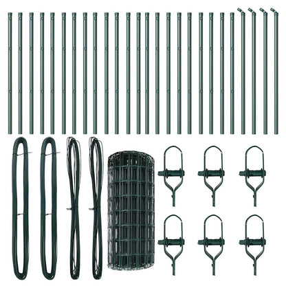 Fence with Post Green 0.4 x 50 m Steel and PVC