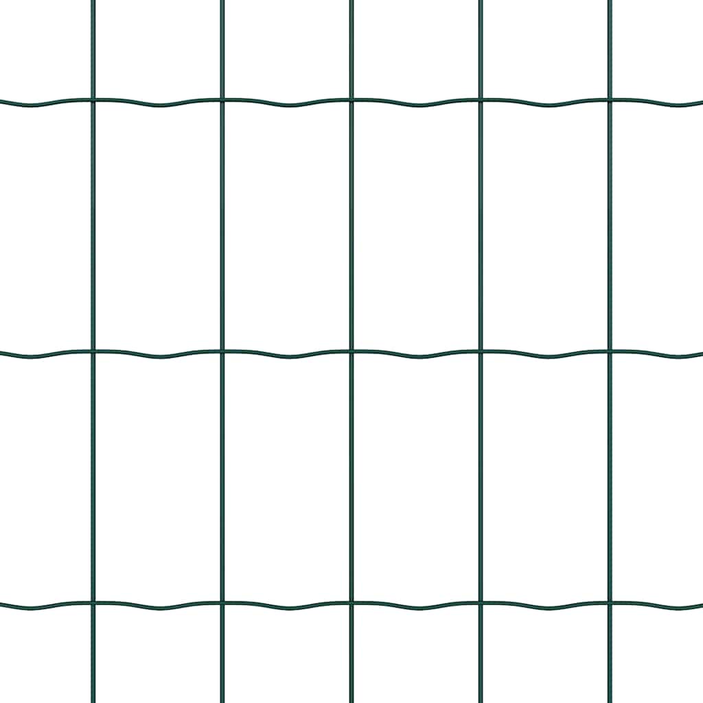 Fence with Post Green 0.6 x 50 m Steel and PVC