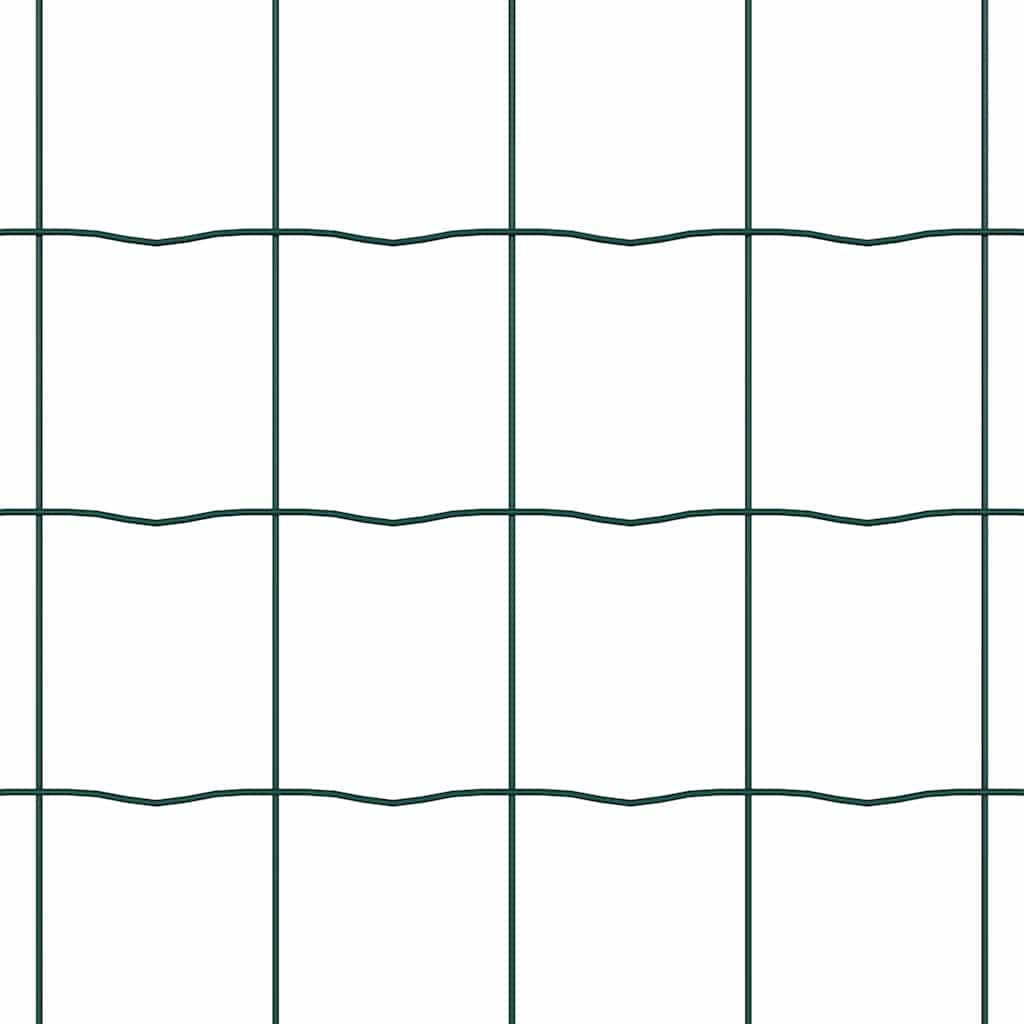 Fence with Post Green 0.6 x 25 m Steel and PVC
