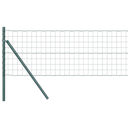Fence with Post Green 0.6 x 25 m Steel and PVC