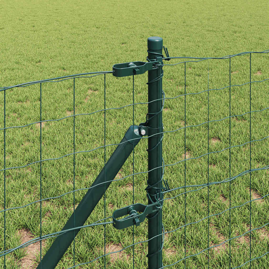 Fence with Post Green 0.6 x 50 m Steel and PVC