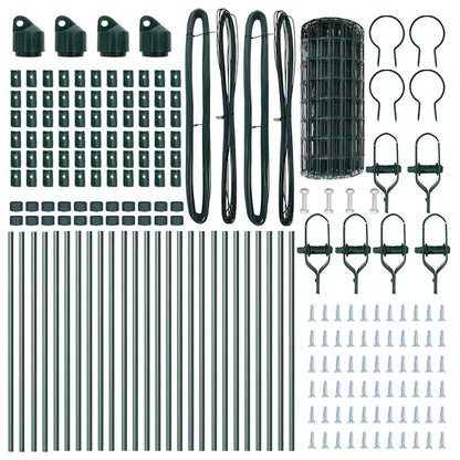 Fence with Post Green 0.6 x 50 m Steel and PVC