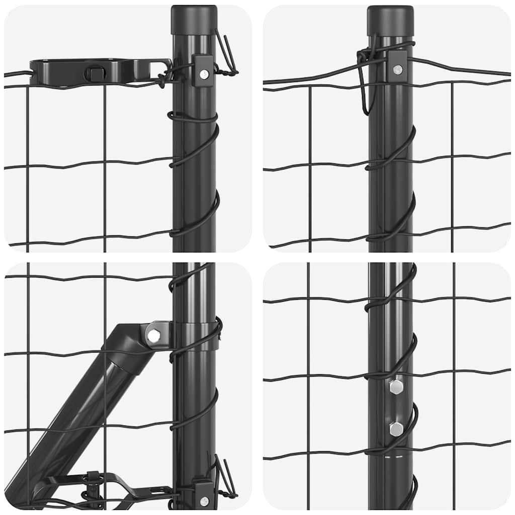 Euro Fence Ground Fix 10 x 1 m PVC-Coated Steel Grey Mesh