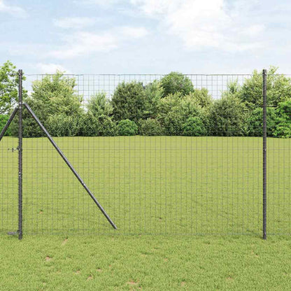Fence with Post Grey 1.6 x 10 m Steel and PVC