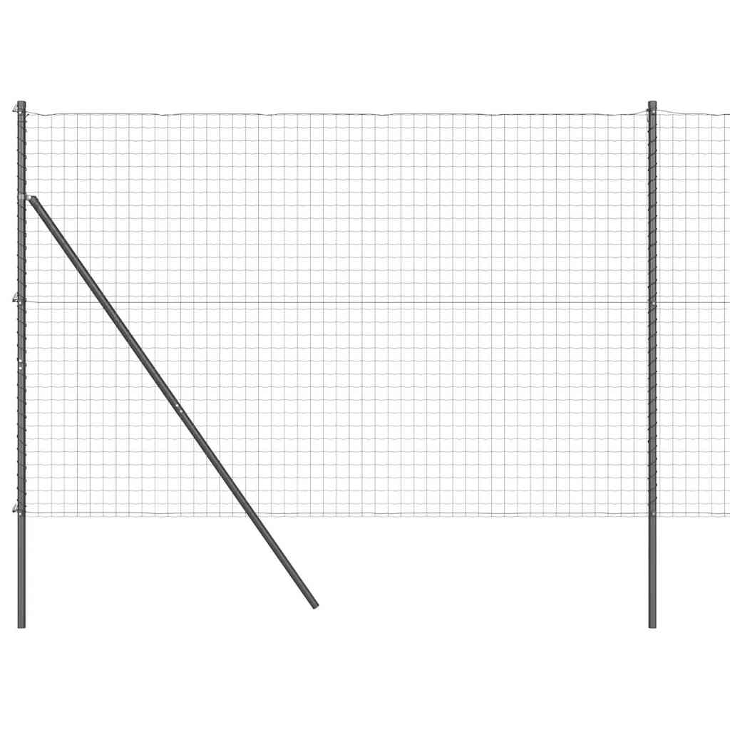 Fence with Post Grey 1.6 x 10 m Steel and PVC