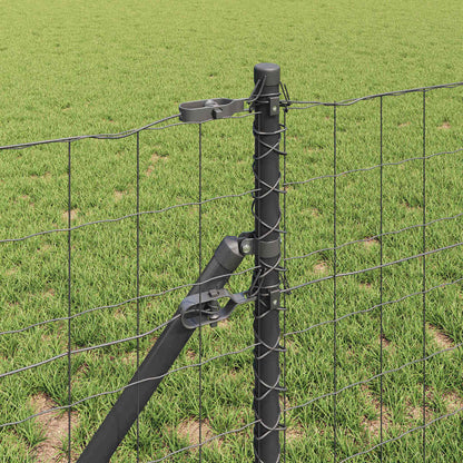 Fence with Post Grey 0.8 x 10 m Steel and PVC