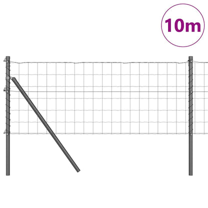 Fence with Post Grey 0.8 x 10 m Steel and PVC