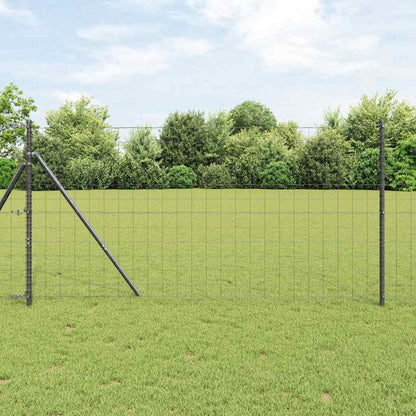 Fence with Post Grey 1 x 10 m Steel