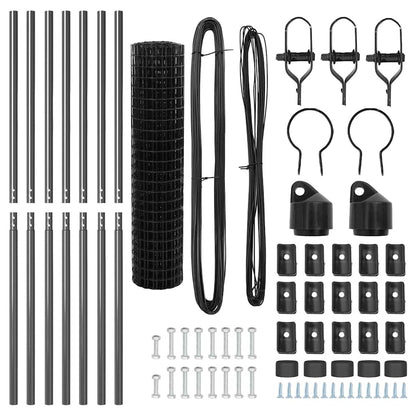 Fence with Post Grey 1 x 10 m Steel