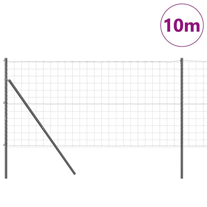 Fence with Post Grey 1 x 10 m Steel