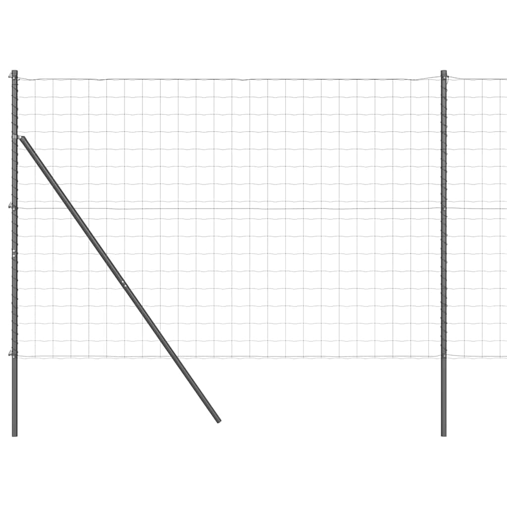 Fence with Post Grey 1.6 x 10 m Steel and PVC