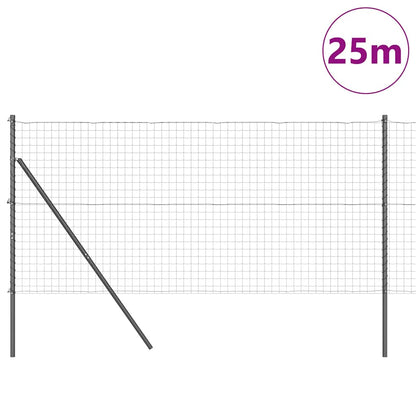 Ground Fix Welded Wire Fence 25 x 1 m (W x H) PVC-Coated Steel