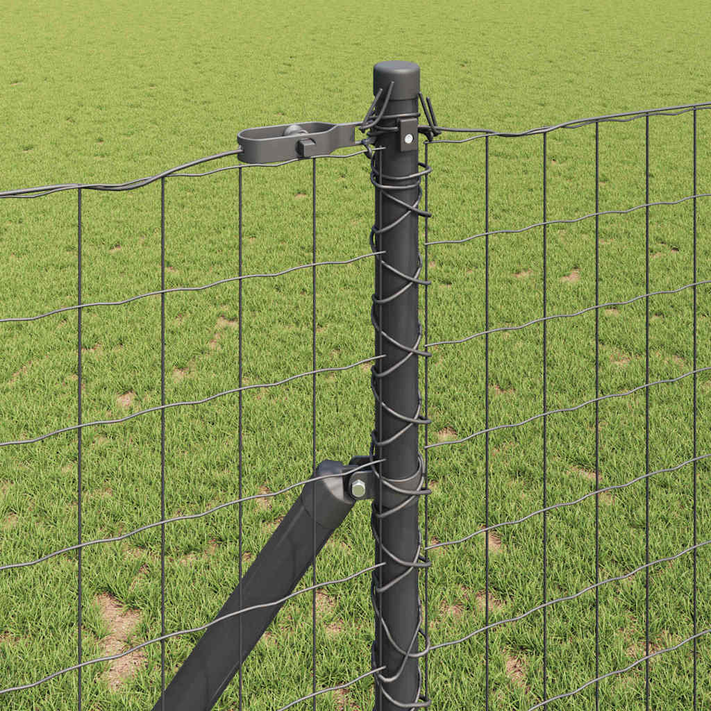 Fence with Post Grey 1 x 25 m Steel and PVC