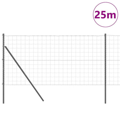 Ground Fix Welded Wire Fence 25 x 1 m (W x H) PVC-Coated Steel