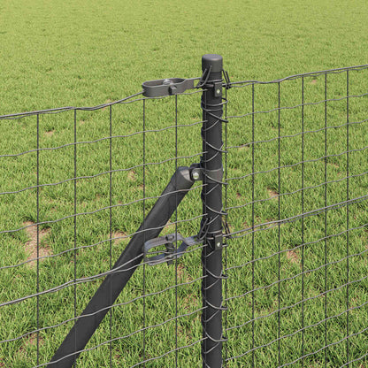 Fence with Post Grey 0.6 x 50 m Steel and PVC