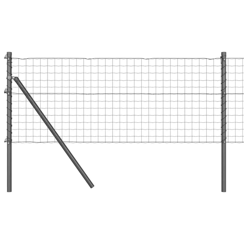 Fence with Post Grey 0.6 x 50 m Steel and PVC