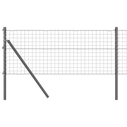 Fence with Post Grey 0.6 x 50 m Steel and PVC