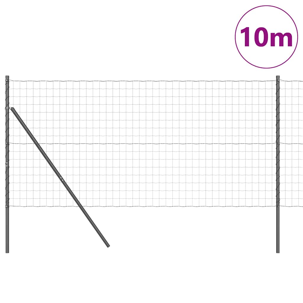 Ground Fix Welded Wire Fence 10 x 1 m (W x H) PVC-Coated Steel
