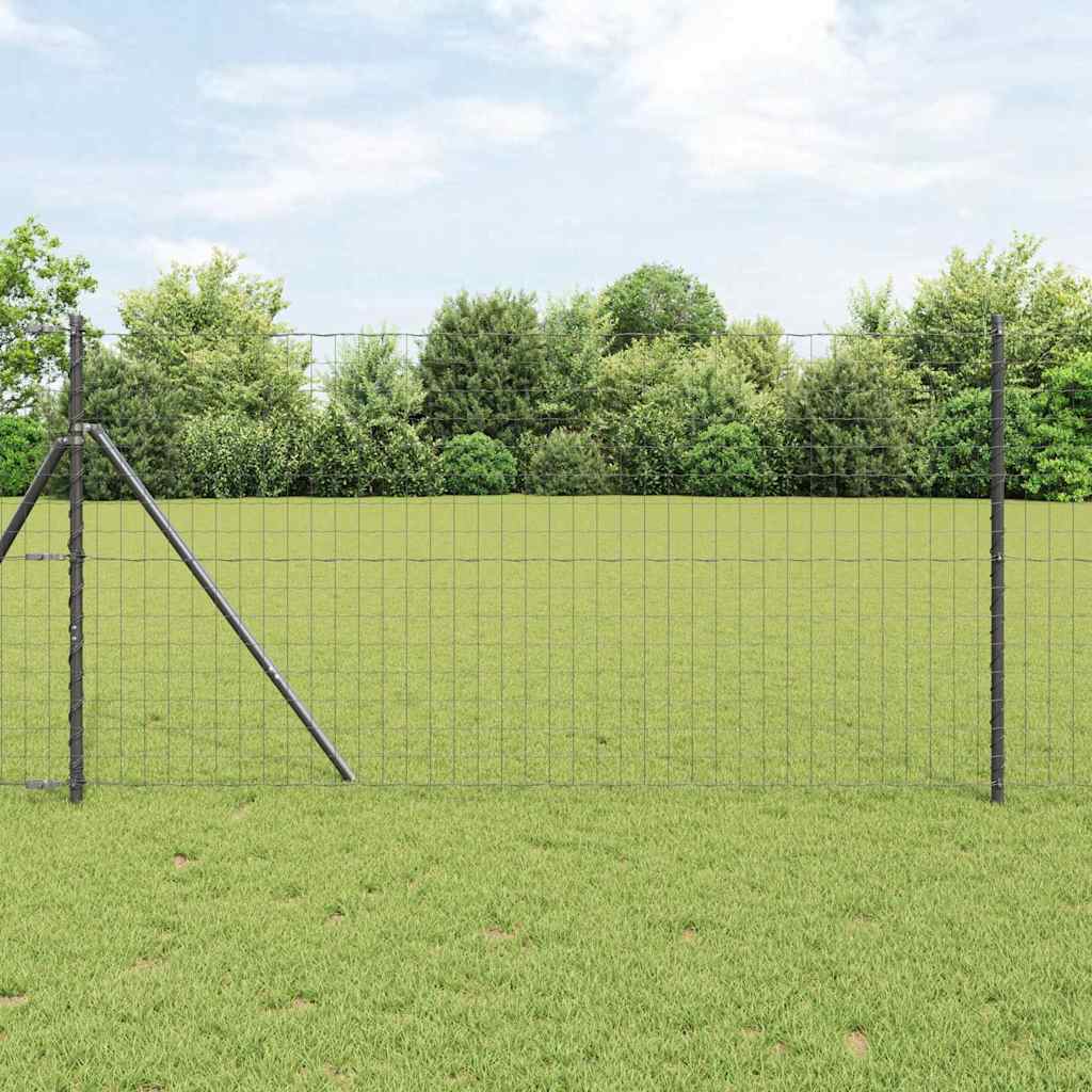 Fence with Post Grey 1.2 x 10 m Steel