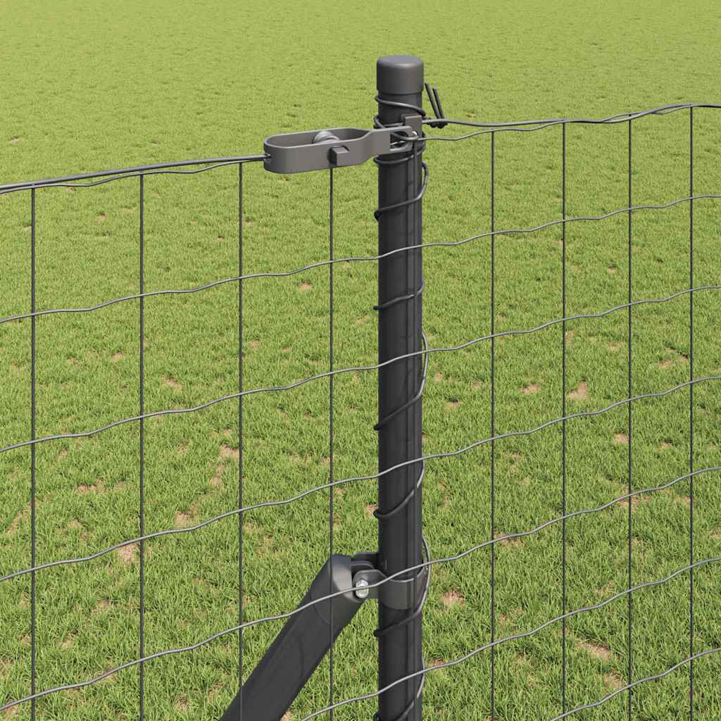 Fence with Post Grey 1.5 x 10 m Steel