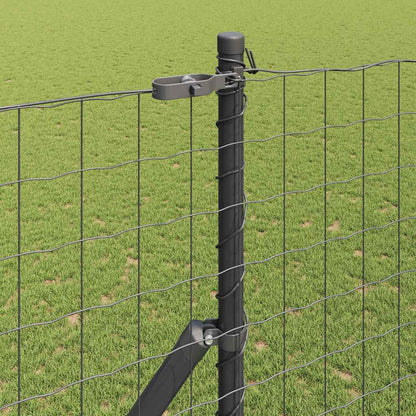 Fence with Post Grey 1.5 x 10 m Steel